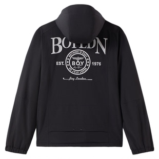 BOYLONDON冬季潮流印花外套潮酷保暖短款连帽男女棉服N29030