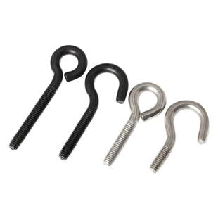 304不锈钢羊眼螺丝圈带丝挂钩螺栓黑色吊环螺钉灯勾问号M5M6M8M10