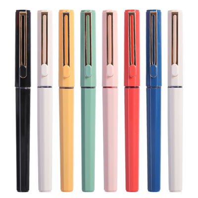 晨光初色系列直液式走珠笔中性笔黑色学生用0.5mm全针管笔芯碳素签字考试专用速干直液笔可换芯可爱红笔B1801