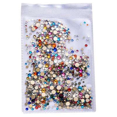 美甲超闪水晶玻璃平底钻混装奥钻