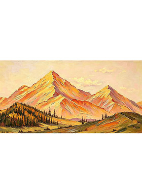 大芬村手绘日照金山客厅油画