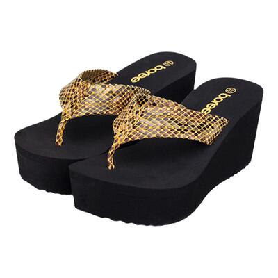 BOREE宝人高跟厚底人字拖女鞋