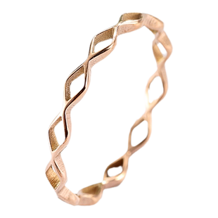 菱形四边形镂空戒指IPG镀金j极简时尚简约搭配钛钢组合搭配食指戒