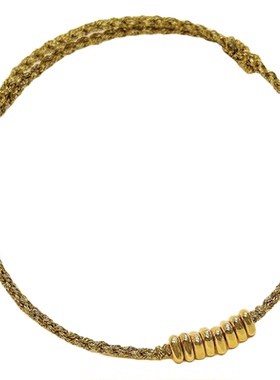 5D足金999小金珠方糖三角手绳链