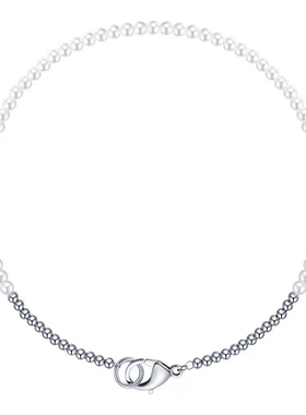 设计感珍珠钢球锁骨链女潮