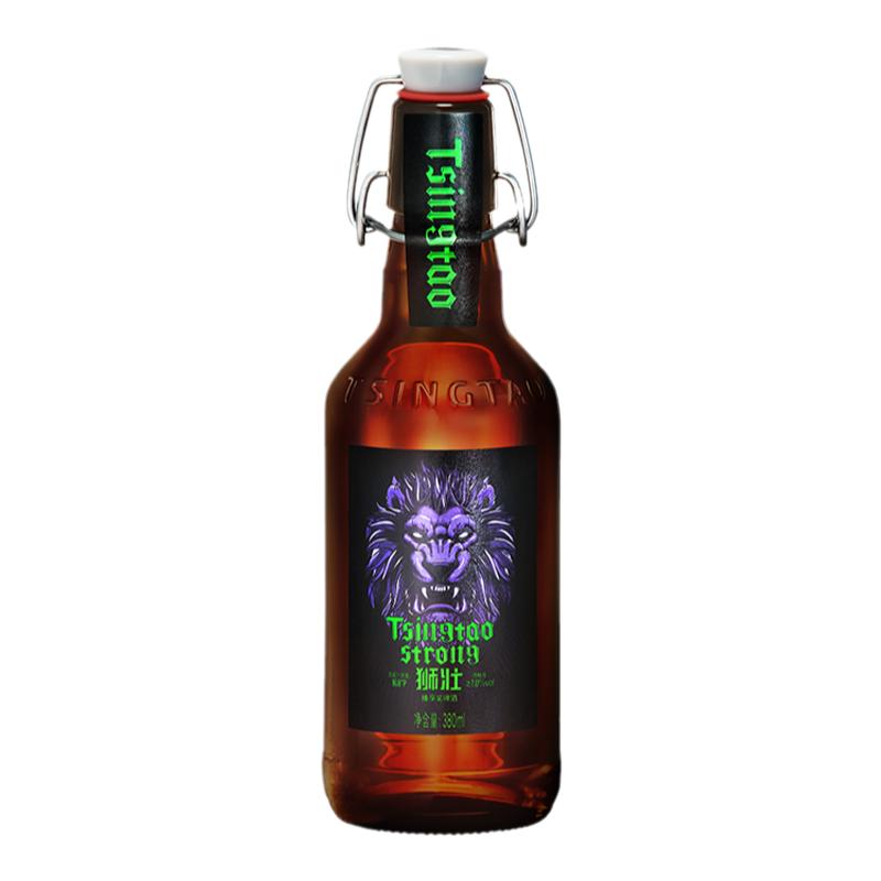 【官方正品】青岛啤酒高端精酿狮壮拉格箱啤380mlx12瓶原厂