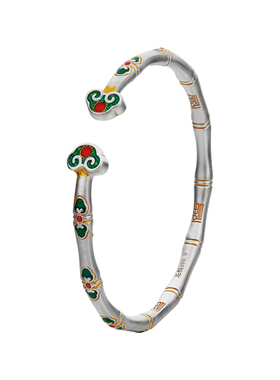 顺庆银楼足银S9999宝相花手镯