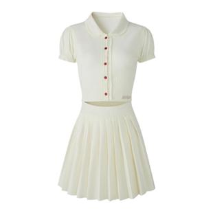 【孔雪儿同款】银河万岁Arrogant骄纵小套装轻薄泡泡袖针织衫短裙