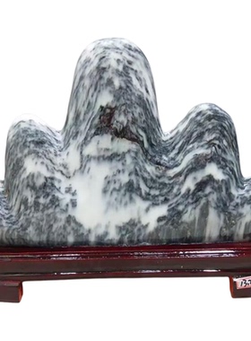 天然原石奇石山水国画石玄关摆件