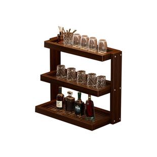 实木桌面杯架亚克力中古风置物架台面杯架子咖啡店转角收纳展示架