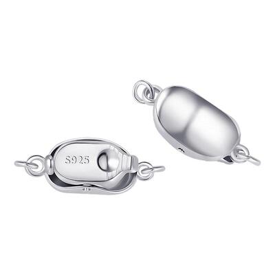 925纯银元宝扣珍珠项链扣头配件