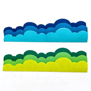 幼儿园莫兰迪大波浪色系主题墙环创边框装饰条不织布墙面装饰材料