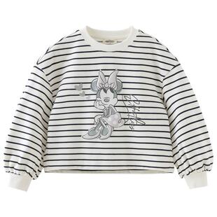 迪士尼IP戴维贝拉女童短款抗菌卫衣2026春装新款中大童灯笼袖上衣