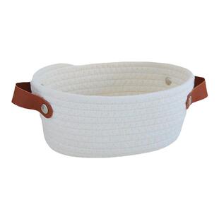 北欧风手工棉绳收纳框编织篮简约玄关置物篮杂物框家居收纳盒提手