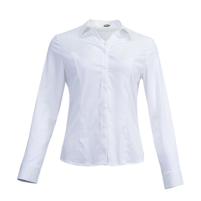 白色衬衫女修身抗皱不透职业装