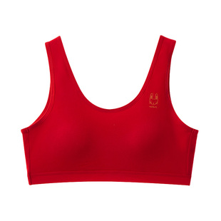 少女大红色本命年内衣文胸女学生初中生发育期12岁女童背心套装新