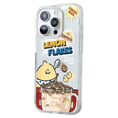 元气萌柠檬君苹果手机壳17ProMax高级感16Pro透明软边15Por超可爱14plus新款13拍照按键全包/防摔磁吸保护套