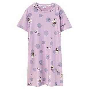 2026年夏季新款女士纯棉睡裙短袖可外穿薄款睡衣连衣裙凉感家居服