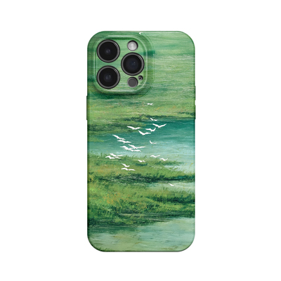 莺飞草长~水草飞鸟油画ins适用iPhone16promax手机壳nova13华为pura70小米15vivoS19软iqooneo10苹果14findx8