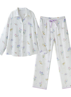 嫚熙夏季薄款可外出月子服孕妇睡衣产妇产后沁氧丝麻家居服套装