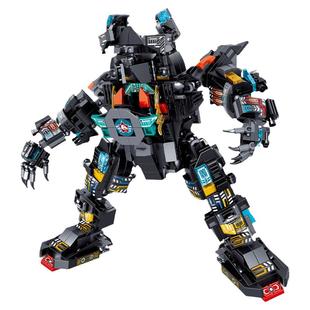 哲高积木环星特警队2变造形6合体战龙机甲警车战机拼装玩具男礼物