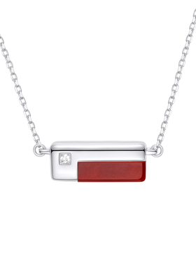 赫生红玛瑙项链女简约利落