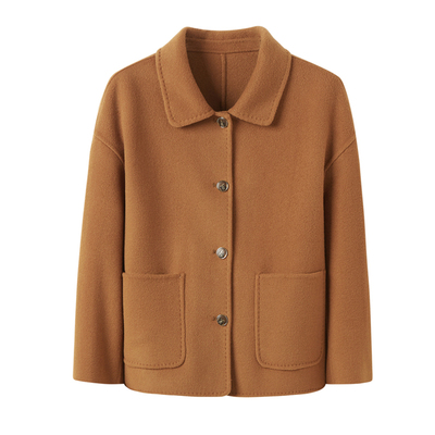 恒源祥彩羊全羊毛双面呢短款外套