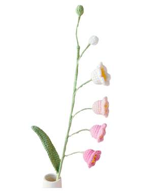 成品铃兰花手工编织花束成品毛线