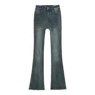 小个子喇叭裤女2026夏季新款流行爆款复古弹力高腰九分微喇牛仔裤