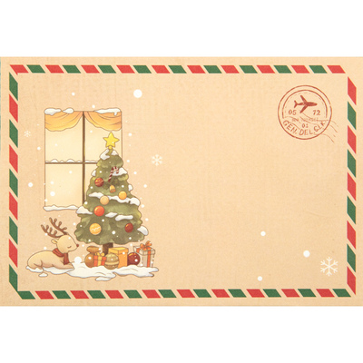 圣诞复古牛皮纸信封套装怀旧文艺