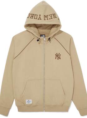 New Era纽亦华2026马年新春MLB拉链卫衣运动NY复古插肩袖连帽外套