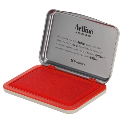 日本Shachihata旗牌Artline雅丽通用型水性财务银行办公印台印泥红色中号蓝色EHJ-2/EHJ-1