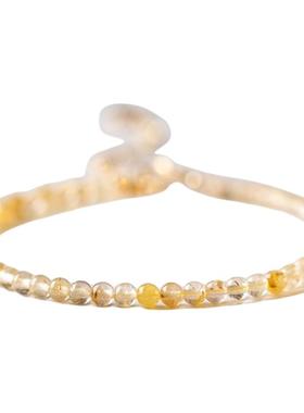 招财手串一夜暴富极细黄水晶手链轻奢超细小众高级金发晶手链手饰