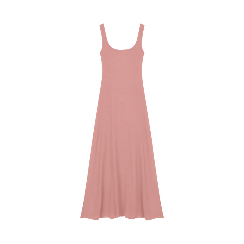 alex stevens宽肩带吊带连衣裙女纯色收腰显瘦长裙子海边度假