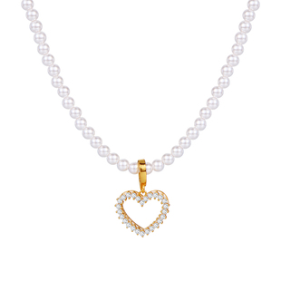 可拆卸DIY彩色万能扣爱心锆石吊坠珍珠锁骨项链女配件任意扣单坠