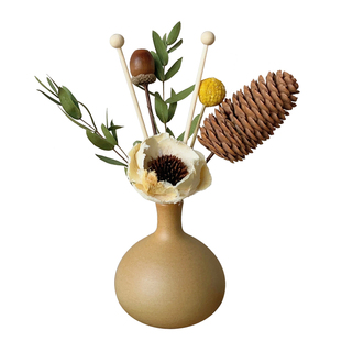 中式干花香薰摆件无火香氛精油复古陶瓷客厅摆件室内家用持久留香