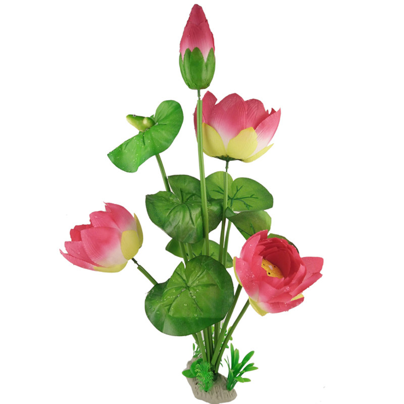 仿真大荷花塑料酒店盘饰水草