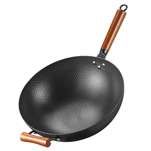 美的铁锅炒菜锅家用不粘锅无涂层专用第一名电磁炉0涂层老式铁锅