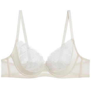 爱慕一路生花内衣女轻薄杯软支撑性感蕾丝大胸显小文胸AM13A991