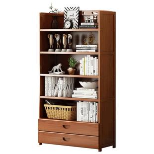 现代新中式茶水架桌面简易落地楠竹日式储物架小型书柜置物架书架