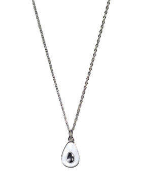 白色牛油果吊坠锁骨链