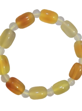 天然玛瑙手链润透砂糖橘色饰品