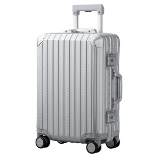 出口全镁铝合金防刮碳纤维编织纹行李箱万向轮旅行箱海关锁密码箱