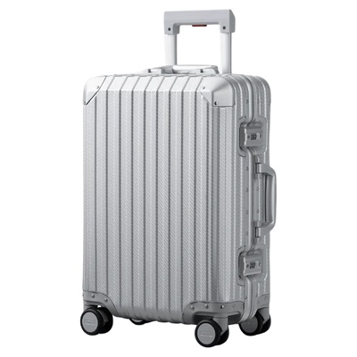 出口全镁铝合金防刮碳纤维编织纹行李箱万向轮旅行箱海关锁密码箱