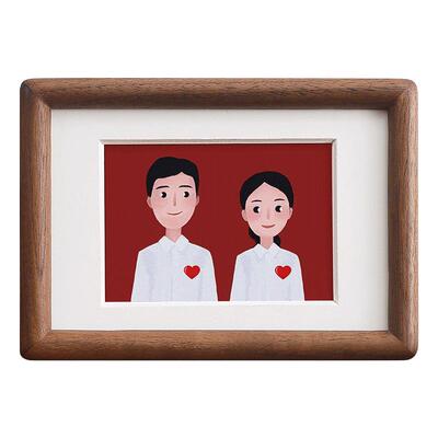 海马体结婚登记照相框摆台实木