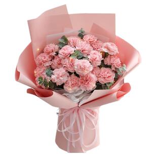 康乃馨玫瑰百合花束生日礼物鲜花速递同城配送店长辈上海北京全国