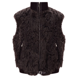 HONORE古月 奢华轻暖 托斯卡纳针织立领羊毛卷毛宽松落肩版型马甲