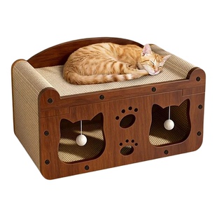 猫窝猫抓板二合一多功能立体猫屋四季通用玩具用品耐磨宠物窝别墅