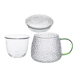 玻璃茶杯茶水分离泡茶杯子女家用水杯带盖茶漏办公室过滤花茶杯男