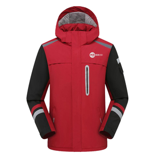 新款圆通速递冬季工作服圆通快递外套耐脏加绒加厚冲锋衣定制印字